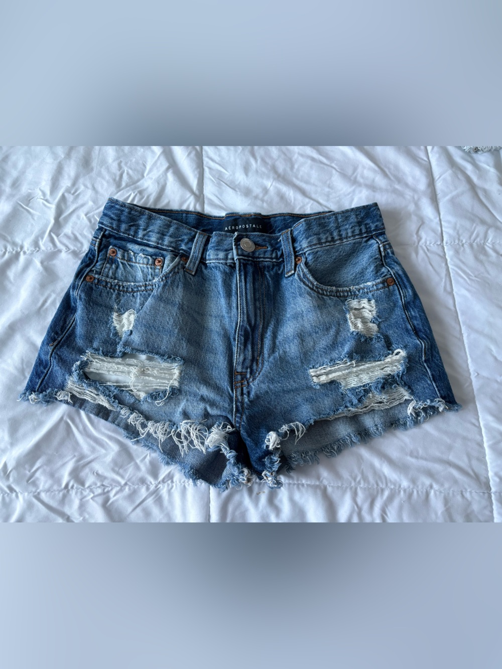 Aeropostale Distressed Blue Denim Cutoff Shorts | size 4 | denim | summer short